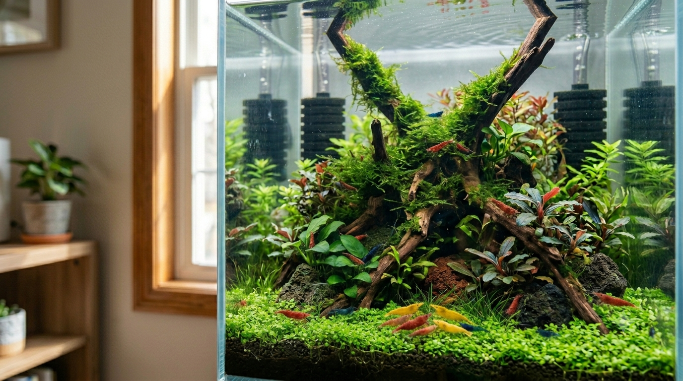 Freshwater shrimp aquarium